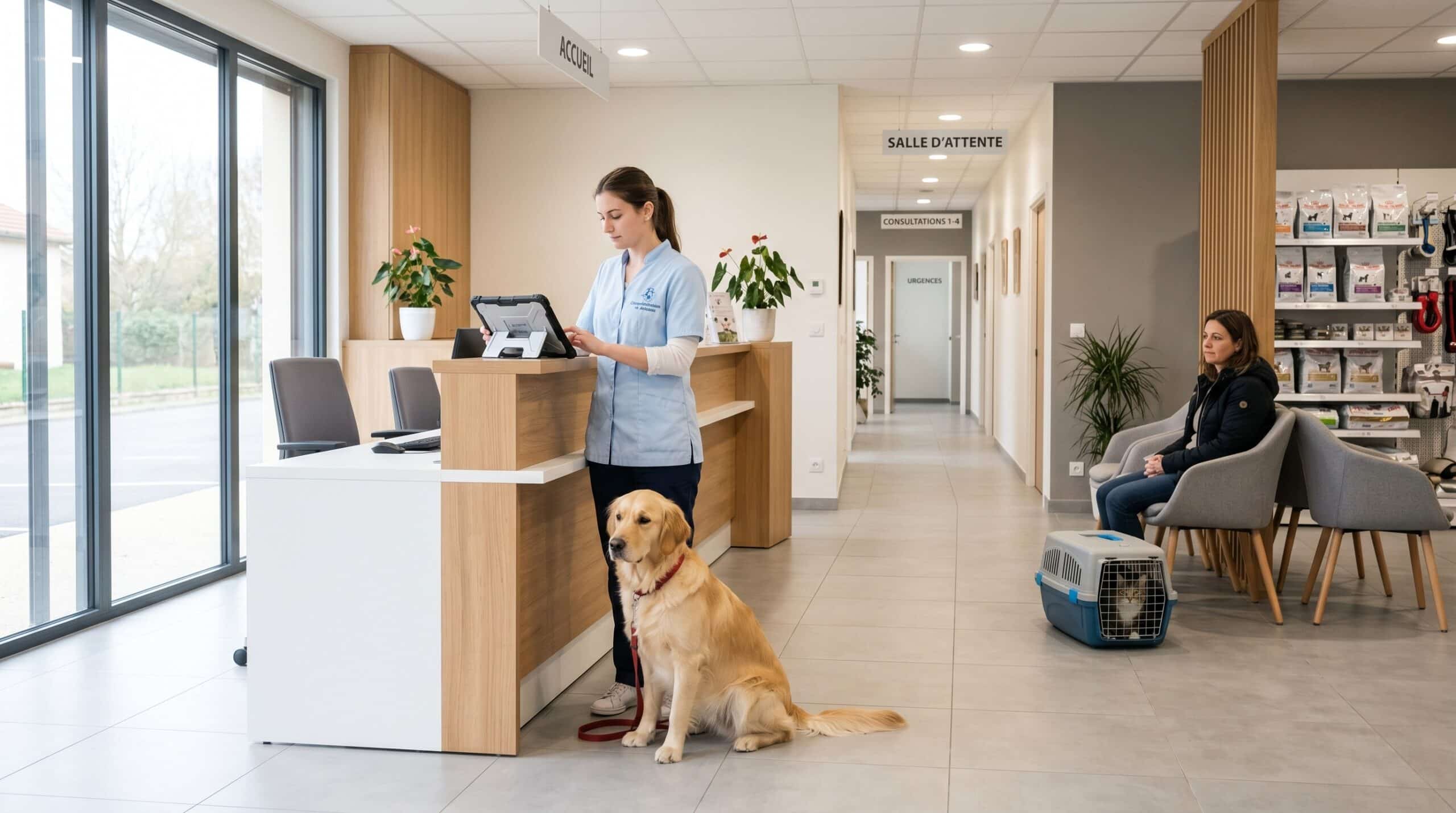 Une Assistante vétérinaire ou une auxiliaire spécialisée vétérinaire à l'oeuvre